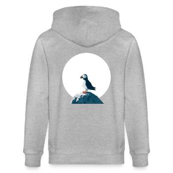 Macareux sur rochers - Veste à capuche bio CULTIVATOR Stanley/Stella Unisexe - gris chiné - Dos - Luana (180cm)