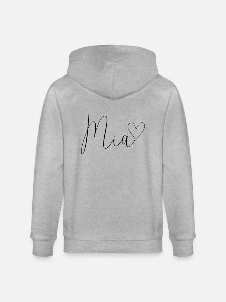 Mia nom Prénom Fille - Veste à capuche bio CULTIVATOR Stanley/Stella Unisexe - gris chiné