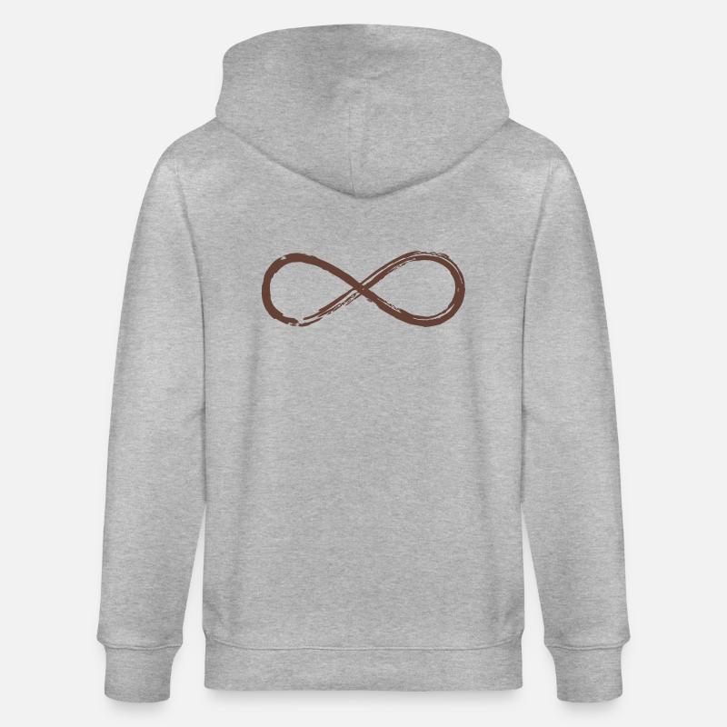 Lemniscate, Symbol Infinity, Mathematics, Loop - Stanley/Stella CULTIVATOR  Unisex Organic Hooded Jacket - heather grey