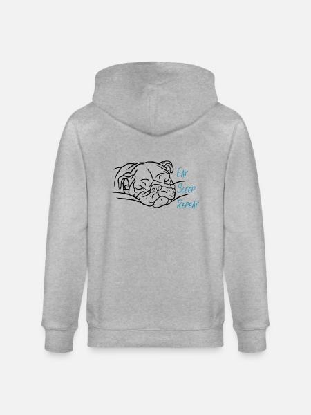Eat sleep repeat - Stanley/Stella CULTIVATOR  Unisex Organic Hooded Jacket - heather grey