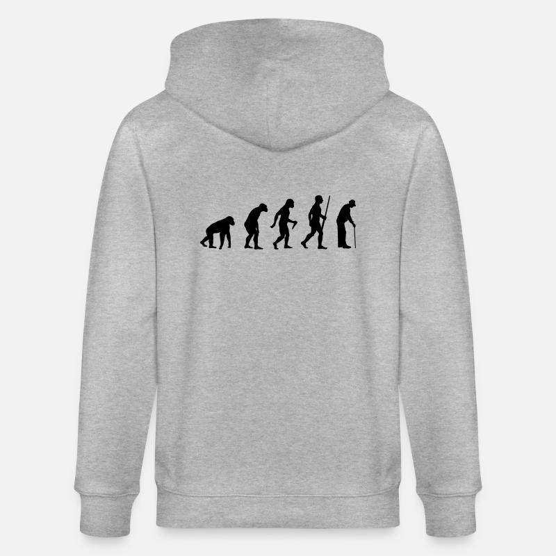 L'évolution de grand-père - Veste à capuche bio CULTIVATOR Stanley/Stella Unisexe - gris chiné