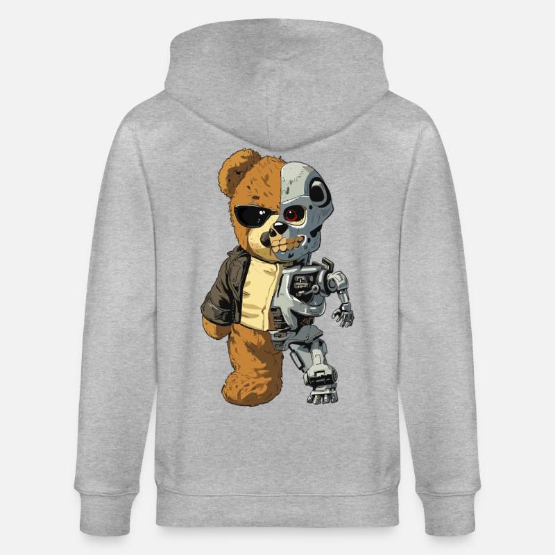 Ours Robot Cyborg - Veste à capuche bio CULTIVATOR Stanley/Stella Unisexe - gris chiné