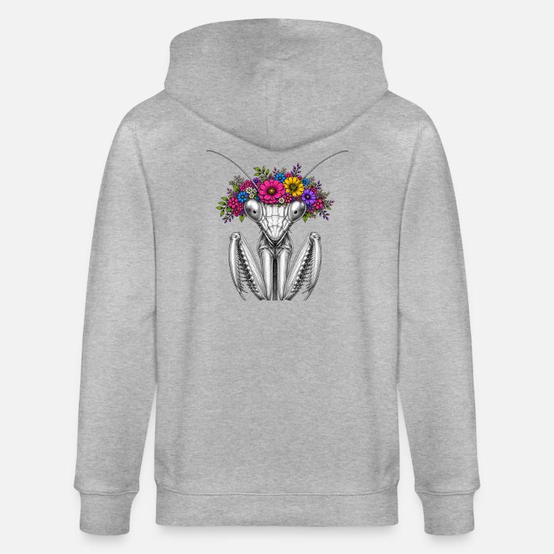 Couronne de fleurs Mantispin - Veste à capuche bio CULTIVATOR Stanley/Stella Unisexe - gris chiné