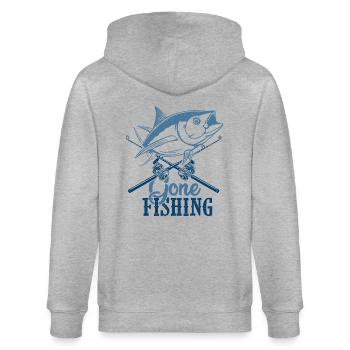 pêché gone fiching cadeau pêcheur en haut de mer - Veste à capuche bio CULTIVATOR Stanley/Stella Unisexe - gris chiné - Dos - Luana (180cm)