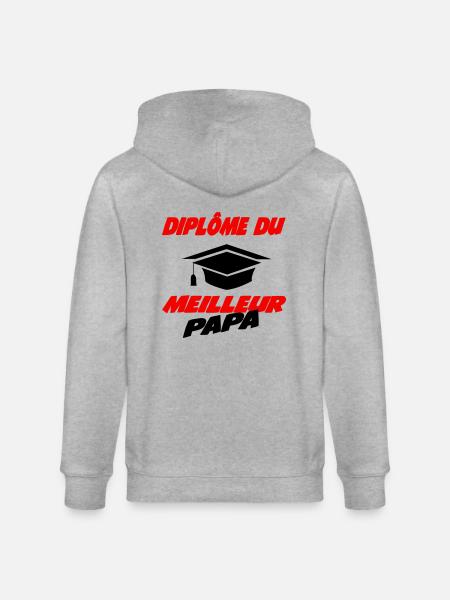 Bestes Papa-Diplom - Stanley/Stella Unisex Bio-Kapuzenjacke CULTIVATOR  - Grau meliert