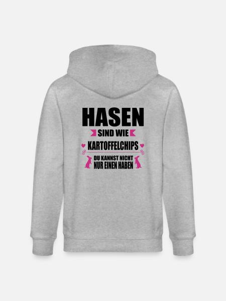 Hasen sind wie Chips - Stanley/Stella Unisex Bio-Kapuzenjacke CULTIVATOR - Grau meliert