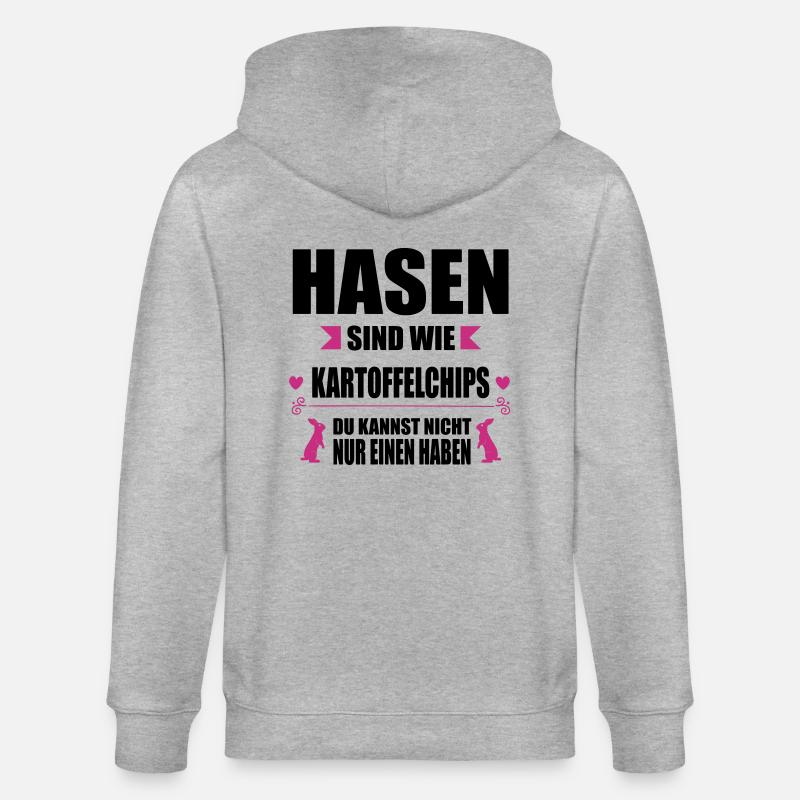 Hasen sind wie Chips - Stanley/Stella Unisex Bio-Kapuzenjacke CULTIVATOR  - Grau meliert