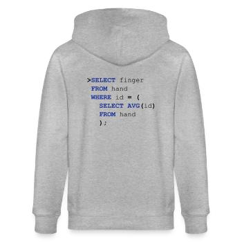 SQL doigt - Veste à capuche bio CULTIVATOR Stanley/Stella Unisexe - gris chiné - Dos - Luana (180cm)