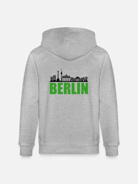 berlin skyline - Stanley/Stella Unisex Bio-Kapuzenjacke CULTIVATOR - Grau meliert