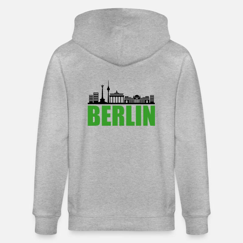 berlin skyline - Stanley/Stella Unisex Bio-Kapuzenjacke CULTIVATOR  - Grau meliert