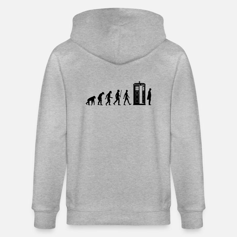 Evolution Tardis - Stanley/Stella CULTIVATOR  Unisex Organic Hooded Jacket - heather grey