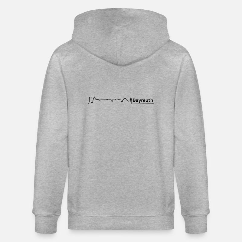bayreuth skyline - Stanley/Stella Unisex Bio-Kapuzenjacke CULTIVATOR  - Grau meliert