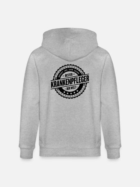 Bester Krankenpfleger - Stanley/Stella Unisex Bio-Kapuzenjacke CULTIVATOR - Grau meliert