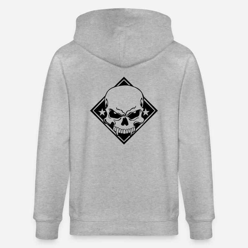 Evil Skull - Veste à capuche bio CULTIVATOR Stanley/Stella Unisexe - gris chiné