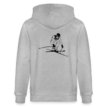 ski - alpine - apres - abfahrt - Veste à capuche bio CULTIVATOR Stanley/Stella Unisexe - gris chiné - Dos - Luana (180cm)
