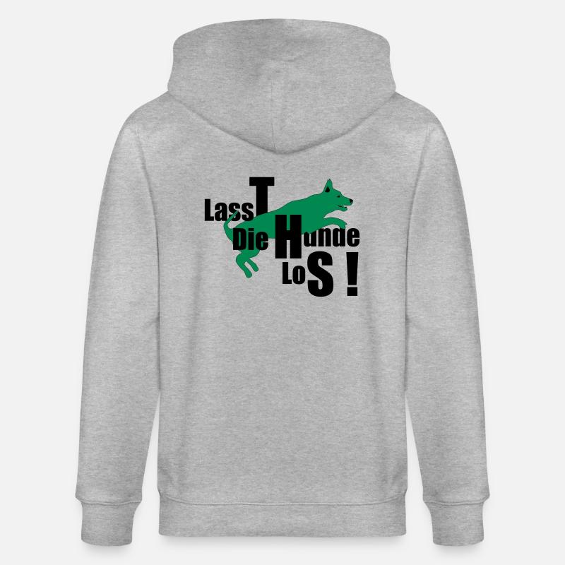 lassT die Hunde loS - Stanley/Stella Unisex Bio-Kapuzenjacke CULTIVATOR  - Grau meliert
