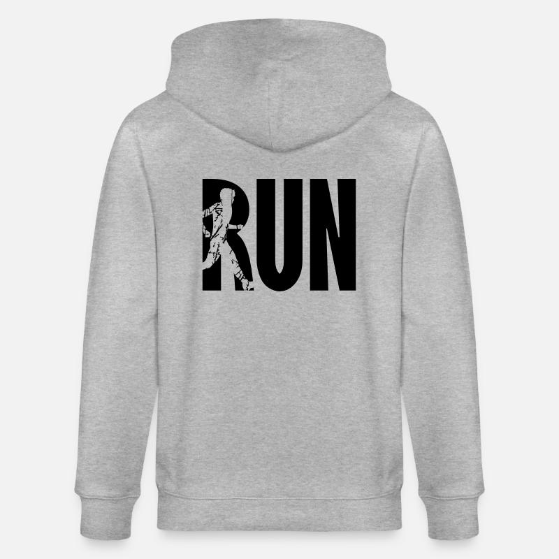 Run Training Logo - Stanley/Stella Unisex Bio-Kapuzenjacke CULTIVATOR  - Grau meliert