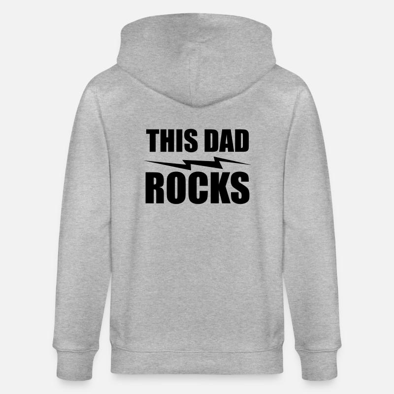 this dad rocks - Stanley/Stella Unisex Bio-Kapuzenjacke CULTIVATOR  - Grau meliert