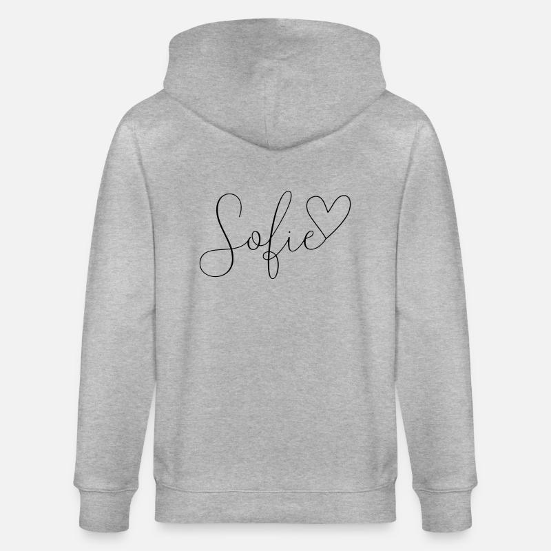 Sofie Name Vorname Mädchen - Stanley/Stella Unisex Bio-Kapuzenjacke CULTIVATOR  - Grau meliert