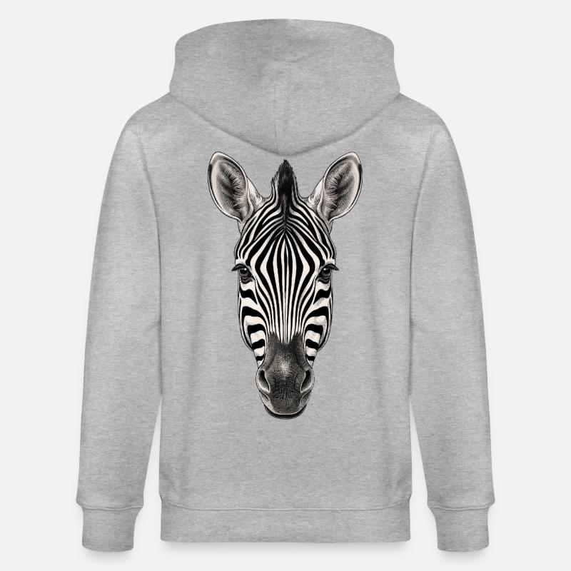 Zebra - Stanley/Stella Unisex Bio-Kapuzenjacke CULTIVATOR  - Grau meliert