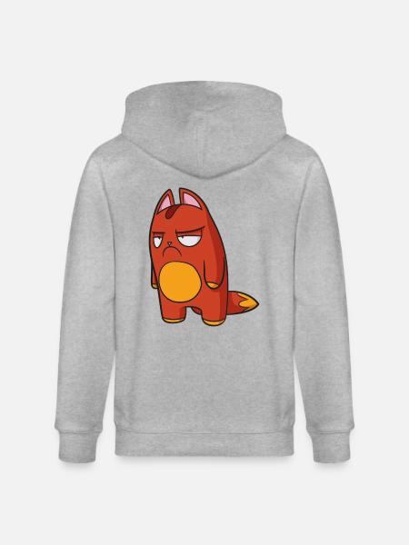 Lost Kitties Noperz Red Grumpy Cat - Stanley/Stella CULTIVATOR  Unisex Organic Hooded Jacket - heather grey