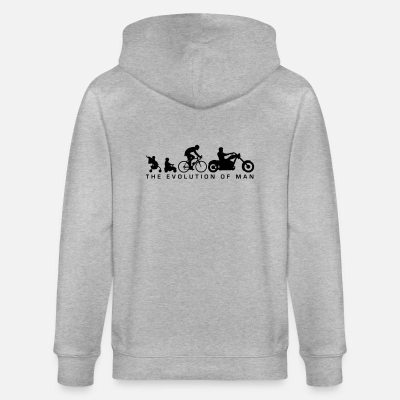 evolution_biker_022014_a_1c - Stanley/Stella Unisex Bio-Kapuzenjacke CULTIVATOR  - Grau meliert