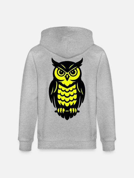 Pop Art Eulen Design - Stanley/Stella Unisex Bio-Kapuzenjacke CULTIVATOR - Grau meliert