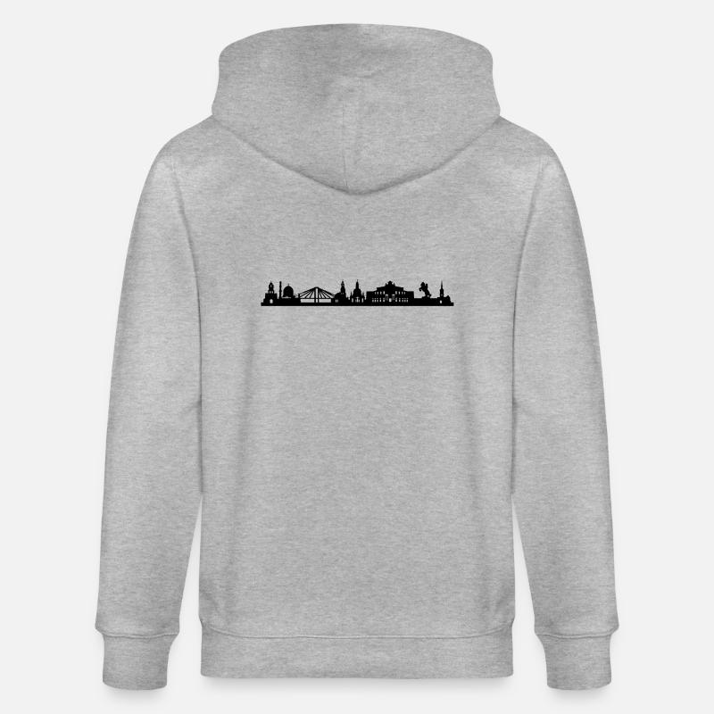 Skyline Dresden lang - Stanley/Stella Unisex Bio-Kapuzenjacke CULTIVATOR  - Grau meliert