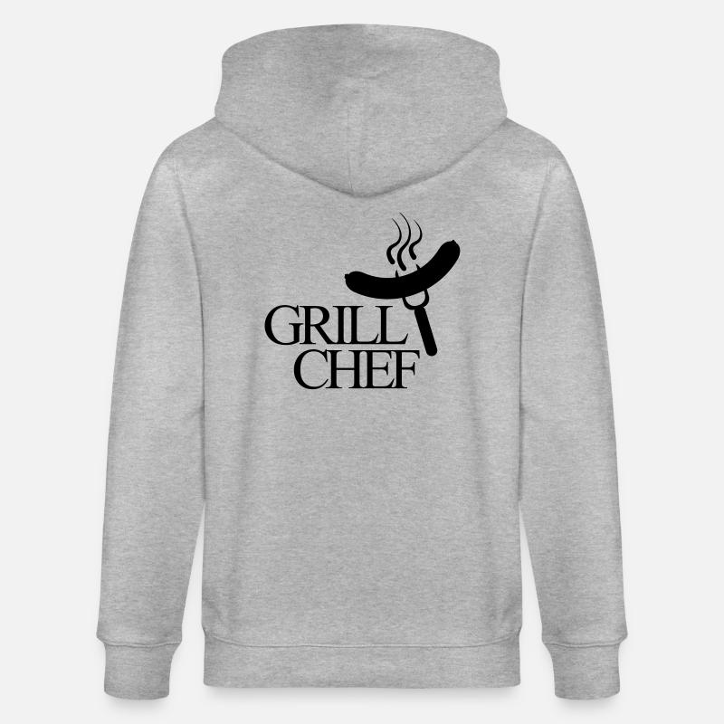 grillchef - Stanley/Stella Unisex Bio-Kapuzenjacke CULTIVATOR  - Grau meliert