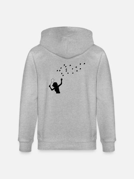 badminton - Stanley/Stella Unisex Bio-Kapuzenjacke CULTIVATOR - Grau meliert