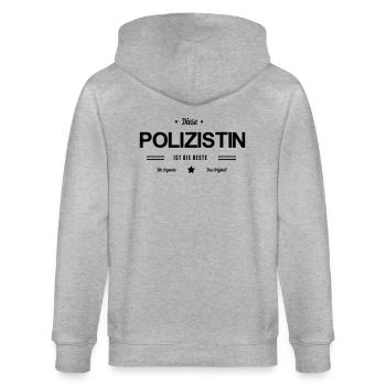 Beste Polizistin - Stanley/Stella Unisex Bio-Kapuzenjacke CULTIVATOR  - Grau meliert - Hinten - Luana (180cm)