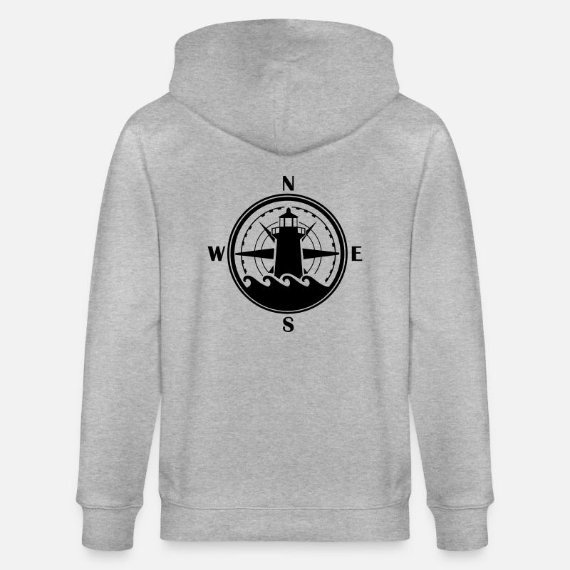 leuchtturm_kompass_02 - Stanley/Stella Unisex Bio-Kapuzenjacke CULTIVATOR  - Grau meliert