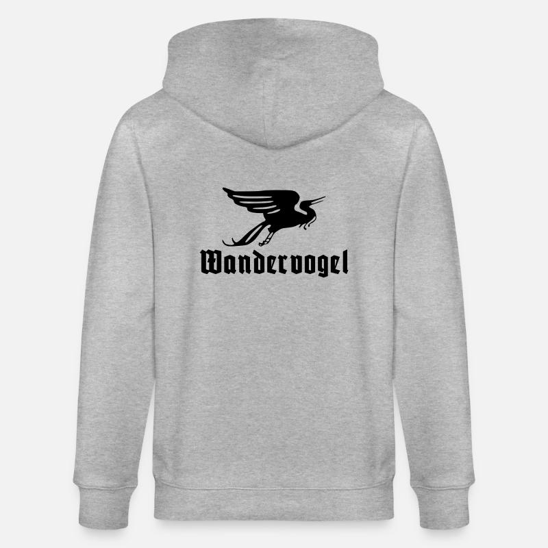 Wandervogel text - Stanley/Stella Unisex Bio-Kapuzenjacke CULTIVATOR  - Grau meliert