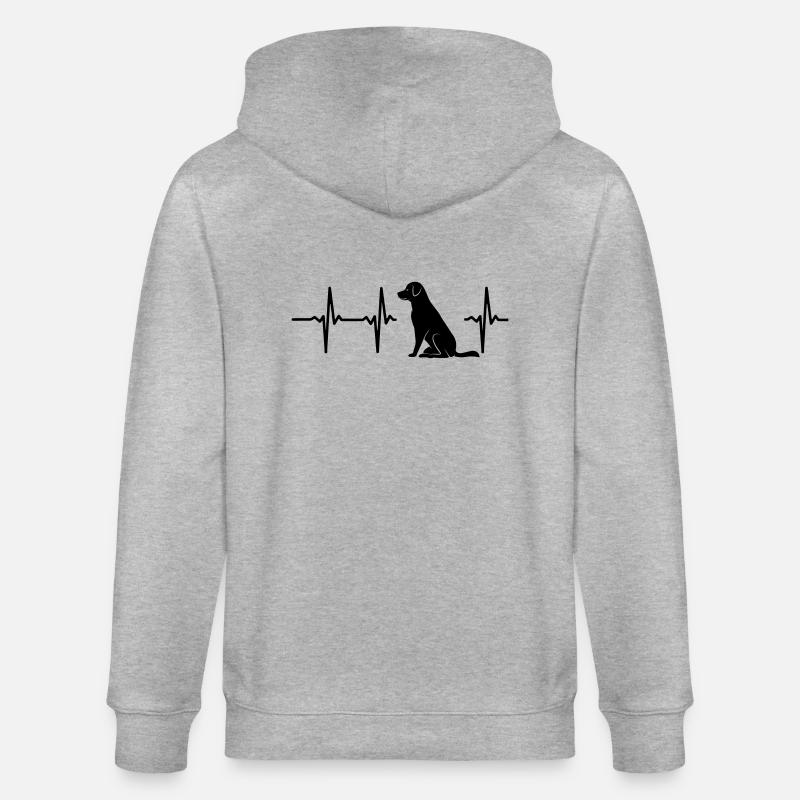 Mon cœur bat pour chiens - Veste à capuche bio CULTIVATOR Stanley/Stella Unisexe - gris chiné
