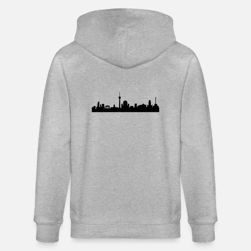 Skyline Berlin - Stanley/Stella Unisex Bio-Kapuzenjacke CULTIVATOR  - Grau meliert