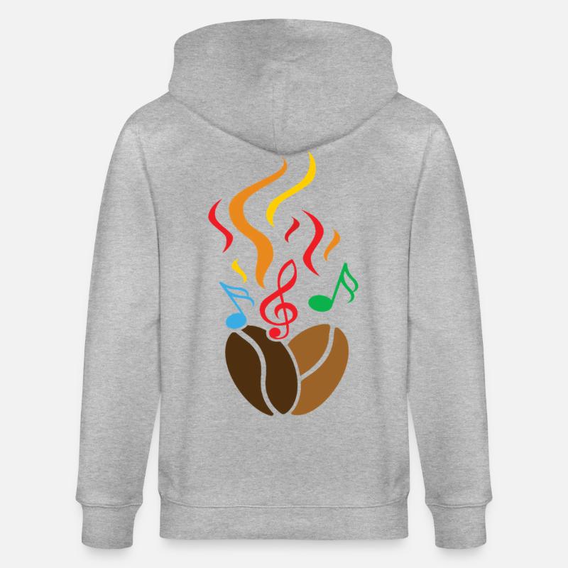 Kaffeebohnen mit Noten - Stanley/Stella Unisex Bio-Kapuzenjacke CULTIVATOR  - Grau meliert