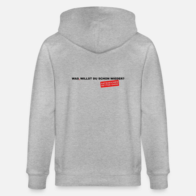 Satzzeichen retten Ehen! - Stanley/Stella Unisex Bio-Kapuzenjacke CULTIVATOR  - Grau meliert