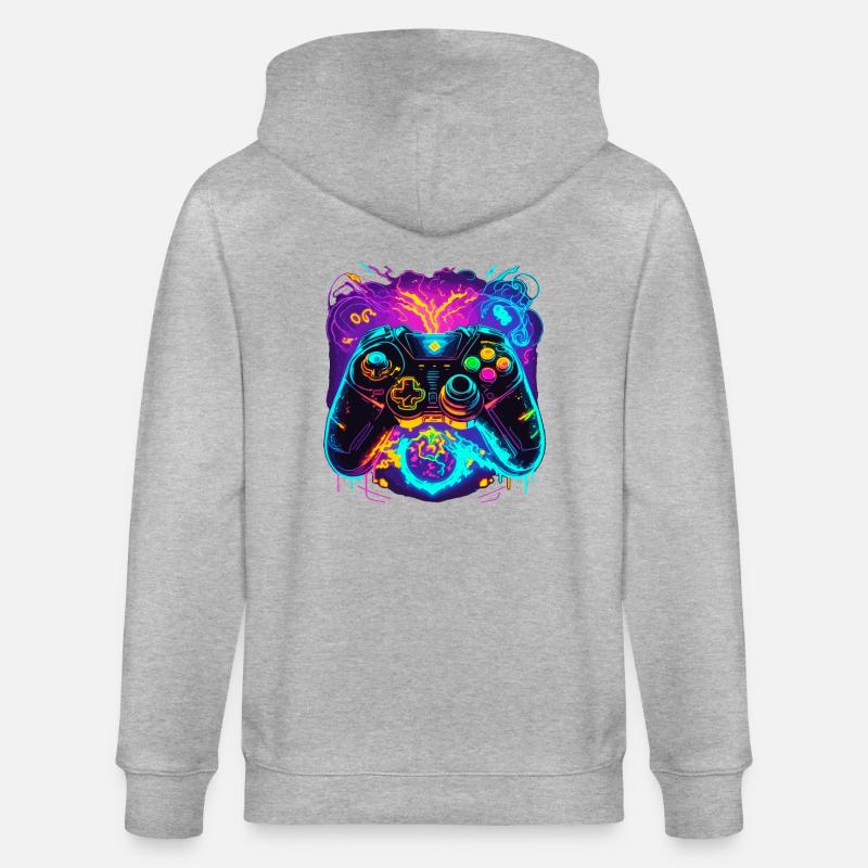 Power Graffiti Gaming Controller - Veste à capuche bio CULTIVATOR Stanley/Stella Unisexe - gris chiné