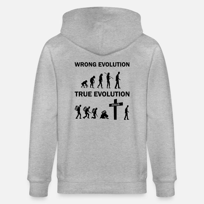 true evolution jesus - Stanley/Stella Unisex Bio-Kapuzenjacke CULTIVATOR  - Grau meliert