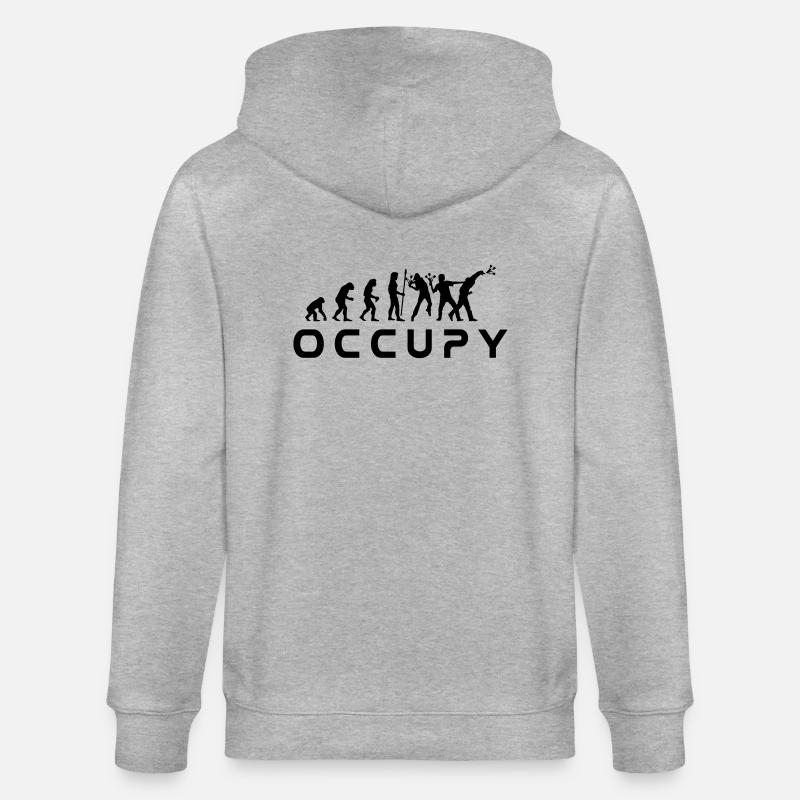 evolution_occupy - Stanley/Stella CULTIVATOR  Unisex Organic Hooded Jacket - heather grey