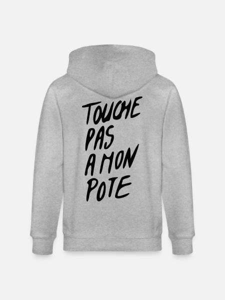 Don't touch my buddy - Stanley/Stella CULTIVATOR Unisex Organic Hooded Jacket - heather grey