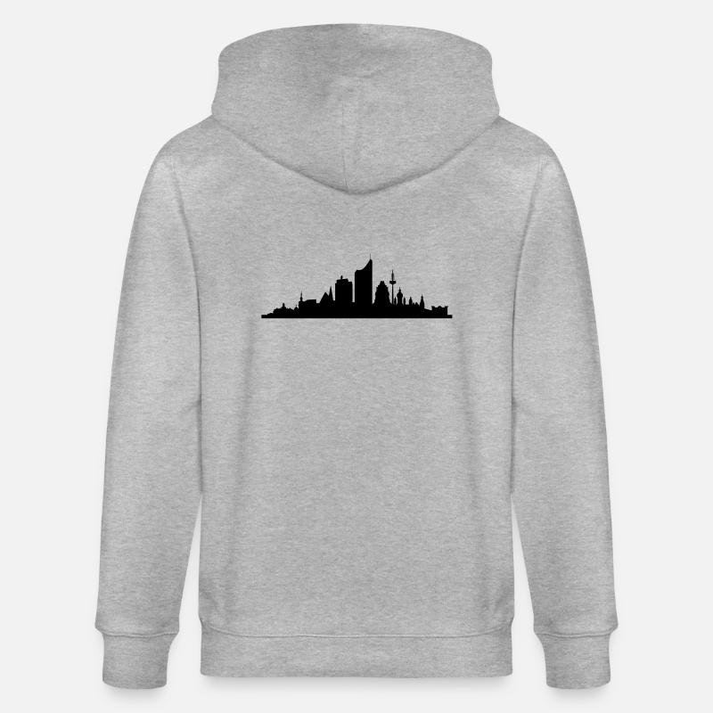 Skyline Leipzig central - Stanley/Stella Unisex Bio-Kapuzenjacke CULTIVATOR  - Grau meliert