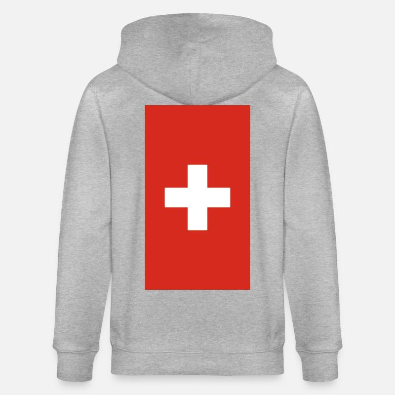 Telefon-Fall der Schweizer Flagge - Stanley/Stella Unisex Bio-Kapuzenjacke CULTIVATOR  - Grau meliert