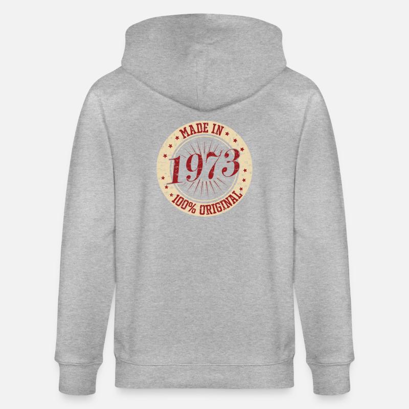 Fabriqué en 1973 Anniversaire - Veste à capuche bio CULTIVATOR Stanley/Stella Unisexe - gris chiné