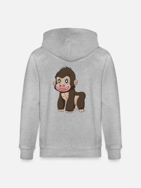 Süsser Affe - Stanley/Stella Unisex Bio-Kapuzenjacke CULTIVATOR - Grau meliert