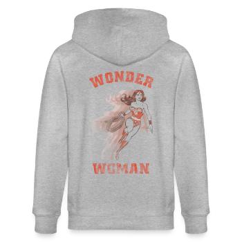 DC Comics Originals Wonder Woman Vintage - Stanley/Stella CULTIVATOR  Unisex Organic Hooded Jacket - heather grey - Back - Luana (180cm)