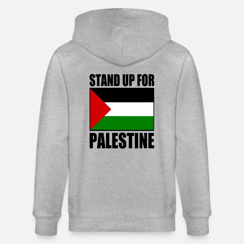 stand up for palestine - Veste à capuche bio CULTIVATOR Stanley/Stella Unisexe - gris chiné