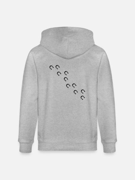 horse horseshoes footprints - Stanley/Stella CULTIVATOR  Unisex Organic Hooded Jacket - heather grey