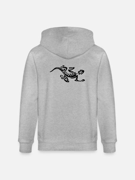 Lezard Gecko - Veste à capuche bio CULTIVATOR Stanley/Stella Unisexe - gris chiné
