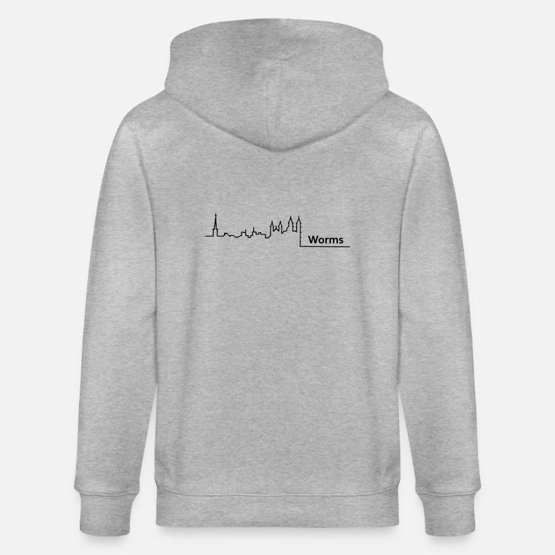 worms skyline - Stanley/Stella Unisex Bio-Kapuzenjacke CULTIVATOR  - Grau meliert